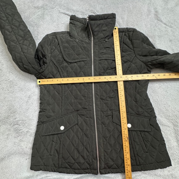London Fog Women's Quilted Jacket Size Large Olive Green Full Zip High Collar‎ - Picture 4 of 15